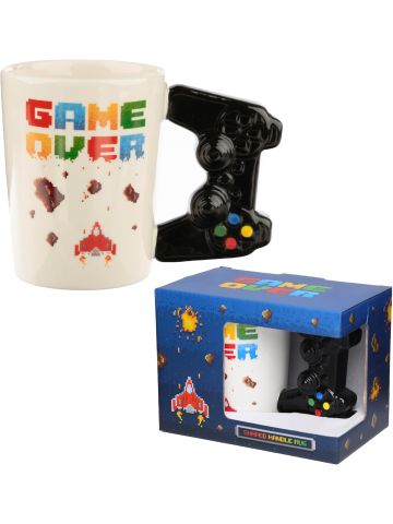 Game Over Gaming Mug With Controller Handle Tea Coffee Novelty Cup Gift Box