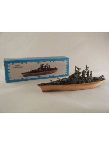 BATTLESHIP DIE-CAST ANTIQUE STYLE NOVELTY PENCIL SHARPENER