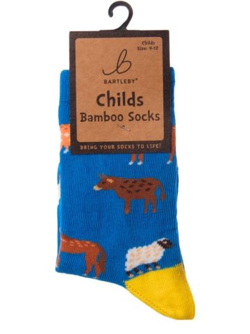 Childs Funky Bamboo Socks - Farmyard Friends - Assorted Sizes