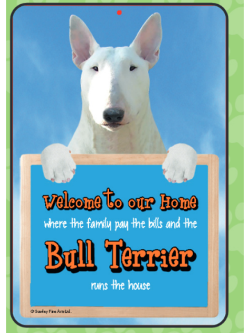 English Bull Terrier (White) Welcome Hang-up