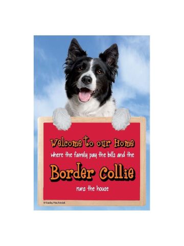  Faithful Friends Collectables Welcome 3D Hang-Up Border Collie 2