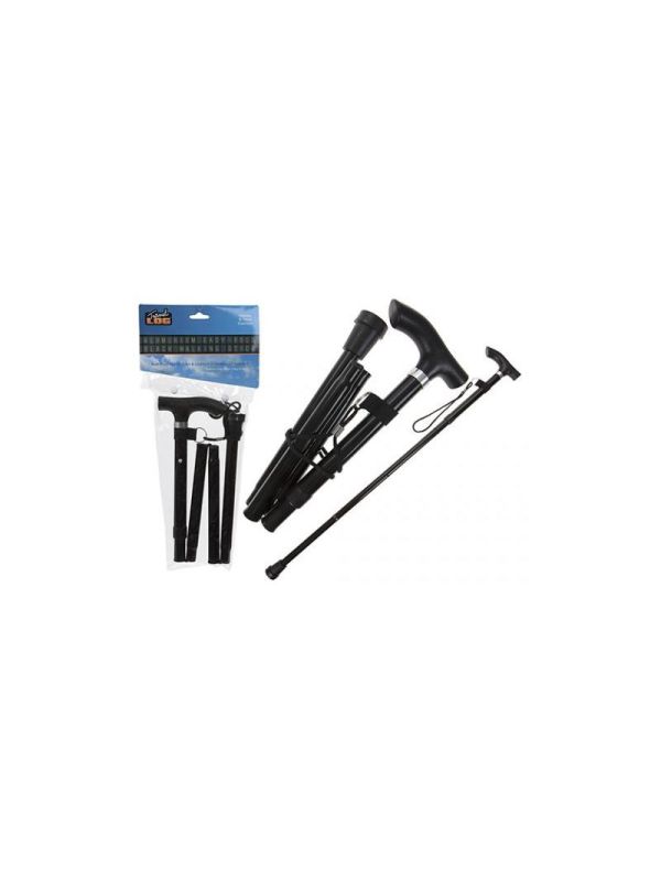Black Adjustable Lightweight Folding Cane Foldable Walking Stick